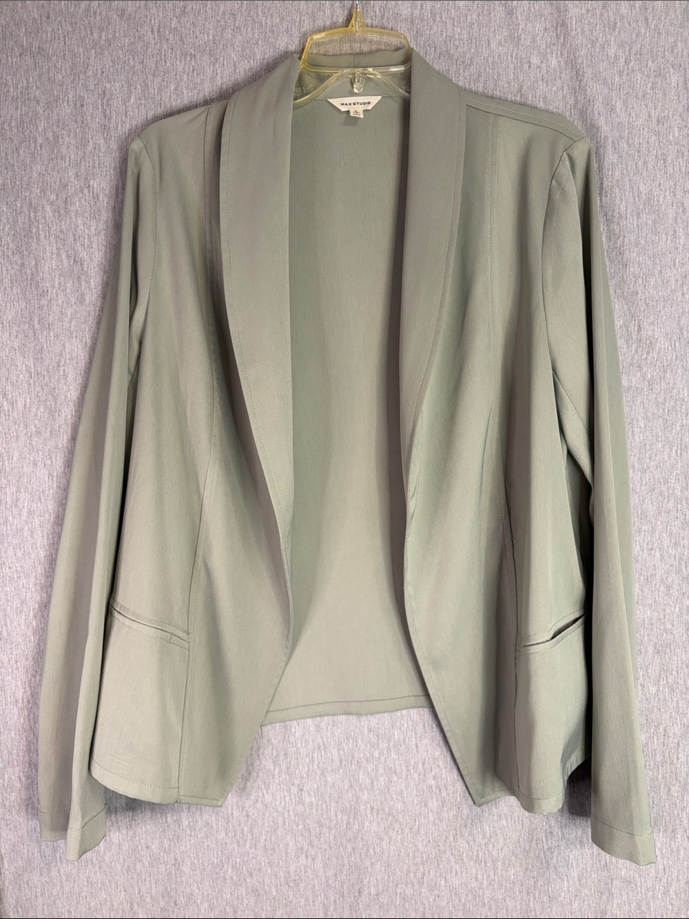Max Studio Sage Green Open-Front Blazer